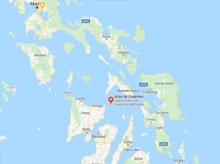 Gigantes Island Map from Philippines